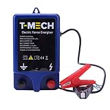 T-Mech Pastor Electrico Batería 12v Cercas Eléctrica Pastor Alimentador de Cercas Eléctricas para Animales 10000V | Caballos |10km para Ave