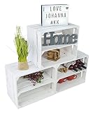 Kistenkolli Altes Land Juego de 3 Nueva Blancos Caja de Fruta Johanna/Zapatero Estante de almacenaje Mesa Auxiliar schuhbox Caja DE Vino Cajón de Manzana Caja de Madera Caja del Estante ablagekiste