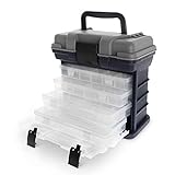 Caja de Pesca con 4 Compartimentos Ajustables para Accesorios de Pesca