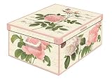 Kanguru Collection Rose, Caja de almacenaje en Carton, Montaje facil 50 x 39 x 24 cm, Rosas, Grande