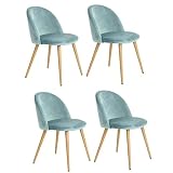 Lote de 2/4/6 sillas de terciopelo estilo escandinavo, patas de metal, sillas de comedor, color verde