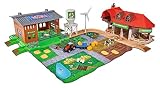 Majorette Creatix Big Farm Set XXL Granja, Juego de Granja, Incluye 3 vehículos + 2 remolques, Tractor, segadora, silo, Tienda de Madera, Animales, Edificios, etc. Embalaje en línea sin Ventana