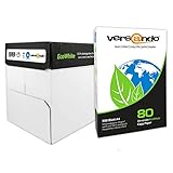 versando - 2500 folios de papel EcoWhite A4 80 g – papel para fotocopiadora, impresora, impresora láser, fax, papel reciclado