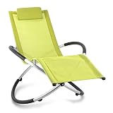 Blumfeldt Chilly Billy Tumbona para jardín (Hamaca Plegable, hasta 120 Kg, ergonómica, Estructura Aluminio, Patas Redondeadas, Tejido sintético Playa, Piscina, balcón, terraza, Lima)