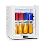 Klarstein Brooklyn – Mini Nevera, Nevera pequeña de enfriamiento termoeléctrico, 3 niveles de frío: hasta 12ºC, EcoExcellence, eficiencia energética: F, Mini frigorifico silencioso 0dB, 24L, Blanco