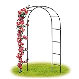 Forever Speed Arco de Rosas Trepadoras ,Decoracion Jardin Arco de Metal para Plantas Trepadoras 240 x 140 x 38 CM /Negro