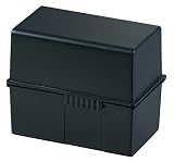 HAN 976-13 - Caja para tarjetas indizadoras (capacidad: 400 tarjetas, DIN A6, poliestireno, 165 x 128 x 96 mm), color negro