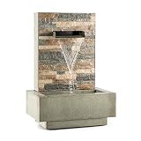 Blumfeldt Watergate - Fuente de Agua Decorativa, Bombea hasta 1000 l/h, Potencia 15 W, Protección IPX8, Uso Exteriores e Interiores, Aspecto Granito, Ladrillo Visto, Gris galvanizado