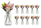 Casavetro - Juego de 10 jarrones de Mimbre Redondos (300 ML, 13,6 cm de Altura)