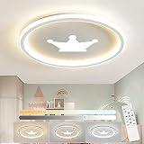 Lampara de Techo para Habitacion Niña ANTEN KRONE | Plafón LED Regulable con mando a Distancia | 3200LM 32W 3000K-6500K | para Infantil Juvenil Dormitorio Cocina Salón Comedor | Φ41,5cm Redondo