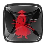 4 pomos negros para gabinetes de cocina, dormitorio, aparador, cajones, rojo, japonés, clanes samurái, guerrero, salpicaduras, 4 unidades