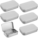 Cajas Rectangulares de Metal，6 Piezas Latas Pequeñas Rectangulares de Metal Latas de Bisagra Caja de Lata Portátil，para Abalorios, Monedas, Joyas, Dulces