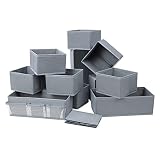 DIMJ Organizador Cajones Cajas Almacenaje Decorativas Organizador Armario Plegable Cajas Organizadoras para Maquillaje Ropa Calcetines,Escritorio (Gris puro)