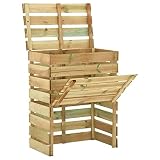 vidaXL Madera Pino Impregnada Compostador con Listones Jardín Cocina Patio Terraza Balcón Contenedor Compost Compostaje Fertilizante Caja Basura