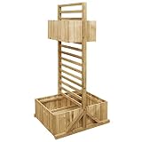vidaXL Madera de Pino Impregnada Jardinera con Celosía Macetero Plantador Soporte Terraza Cultivo Huerto Parque Aire Libre Vivero Casero Balcón