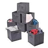 MATANA - 8 Cajas de Almacenamiento Plegables - Contenedor de Almacenamiento: Cesto de Ropa, Almacenamiento de Juguetes - con Manijas de Gabinete Resistentes - 27.5 x 27.5 x 28 cm