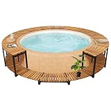 vidaXL Borde de Bañera Hidromasaje SPA Ratán Rintético Madera Acacia Negro
