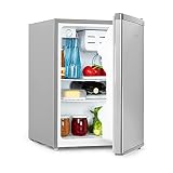 Klarstein Cool Kid – nevera para bebidas, mininevera, minibar, 66 litros de volumen, clase F, 109 kWh/año, aislada, 45 x 63 x 51 cm, 42db, acero inoxidable, plateado