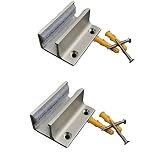 Guía de suelo para puerta corredera de cristal, abrazadera de cristal, sistema de puerta corredera, 2 unidades, aleación de aluminio, sistema de guía para puerta corredera