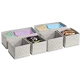 mDesign Juego de 6 organizadores de cajones de tela – Separadores de ropa interior – gris topo/crema