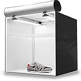 HAVOX - Estudio fotográfico HPB-60D - Caja de luz portátil con Dos Tiras de LED inclinables – Lightbox de 60x60x60cm - Iluminación de 5500K - 13.000 lúmenes - Sistema antideslumbrante