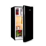 Klarstein Nevera Pequeña con Congelador 3 Estrellas, Mini Nevera Silenciosa con Capacidad de 80 litros, Neveras Pequeñas Bajo Consumo, 2 Estantes Extraibles, Frigorífico Pequeño con Luz LED, Negro