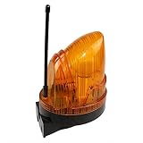 KASER Lámpara Destellante LED 220V Universal con Antena 433,92 MHz Luz Intermitente para Puerta Automáticas Garaje Cancelas Correderas Multitensión AC/DC 12V – 265V Impermeable con Soporte de Pared