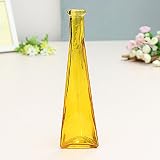 Bluelover Color Claro Vidrio Mini Florero Zakkz Botella Vidrio Adornos Flor Arreglos Decoración Hogar-Amarillo