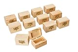 Cofre de Tesoros de madera sin terminar, 12 pequeñas cajas de madera con tapas, Manualidades, Decoración