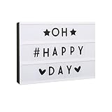 Cinematic Light box A4, Caja de luz con 90 letras incl. USB, cinematográfica, Lightbox como Decoracion boda, Regalo original para cumpleaños, Decoración, IP20, 4,5 W