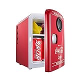 MUBAY Mini Nevera 2en1 Mini Kühlschrank Coca-Cola Bluetooth Altavoces Auto Nach Hause Kühlschrank, AC + DC Power Kompatibilität Schlafsaal Estudiante Kosmetik und Caliente Caliente Caja Regalo 4L