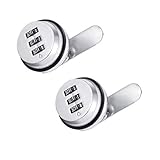 Mangsen Juego de 2 cerraduras de seguridad con cerradura de contraseña para seguridad de cajas, cajones, buzones de correo, muebles (1-1/8 pulgadas, plateado)