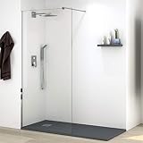 Mampara Ducha FIJA Frontal 1 Fijo ANTICAL INCLUIDO - EstiloBaño NEW YORK- TRANSPARENTE 8 mm - panel ducha fijo cristal templado - 70 cm (intervalo 67-69) Disponible 70, 75, 80, 90, 100, 110,120