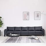 Sofá Chaise Longue, Sofas de Salón Sofá de 5 plazas de Tela Gris Oscuro