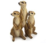 Bambelaa! Juego de 3 figuras decorativas para jardín, diseño de suricatos, tamaño grande, para exteriores, para colocar (aprox. 15,5 x 7,5 x 20,5 cm)