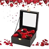 KIPIDA Flor de jabón en caja de regalo, caja de rosas, regalo de rosa, flor de jabón artificial, caja de regalo, regalo romántico para mujeres, novia, esposa, boda, aniversario (negro)