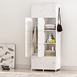 JOISCOPE - Guardarropa portátil para Colgar Ropa, Armario Combinado, Armario Modular para Ahorrar Espacio, Organizador Ideal para Libros, Juguetes