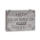 Tapa de contador de luz diseño frases original 2m Medida: 46X7X32 CM (Es un buen dia para SER FELIZ)