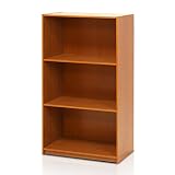 Furinno Estantería Básica De 3 Niveles para Estanterías, Cerezo Claro