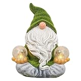 TERESA'S COLLECTIONS Figuras Jardin Exterior Enanos para Jardin Figura de Gnomo de Jardín Resistente a la Intemperie 27cm Nano Yoga Resina Flocada Estatuas de Jardín