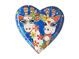 Maxwell & Williams DX0692 Love Hearts - Placa lateral con forma de corazón con diseño de familia Mr Gee, caja de regalo, porcelana, azul, 15,5 cm