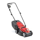 Raser Cortacésped eléctrico E 320, Ancho de corte 38 cm, Motor de 1000 W, Hasta 500 m², Altura de corte regulable en 3 posiciones, Bolsa de recogida de 40 l