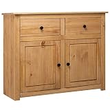 vidaXL Madera Maciza Pino Aparador Estilo Panamá Mobiliario Hogar Duradero Robusto Resistente Práctico Funcional Elegante Moderno Útil 93x40x80cm