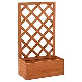 Tidyard Jardinera Enrejada de Jardín Macetero Exterior Patio Maceta para Balcón Soporte Plantas Exterior Madera Abeto Naranja 50x25x90 cm