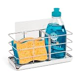 Damita - Organizador para el Fregadero de Cocina - Recipiente para Estropajos, Porta Esponjas de Acero Inoxidable, Estante Almacenamiento, Bandeja Fregadero Baño, Esponjas y Dispensador no Incluidos
