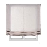 STORESDECO - Estor Plegable Sin Varillas, Estor Paqueto Translúcido para Ventanas y Puertas, Estor de Tela Ideal para Cocina, Salón o Dormitorio | Color Crudo, 105 cm x 250 cm