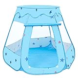 MOOKLIN ROAM Tienda de Campaña Casa Plegable Infantil, 115 x 95cm Piscina de Bolas Castillo con Bolsa de Tela para Interior y Exterior, Regalo de Juguete Niños (Bolas No Incluidas) (Azul)
