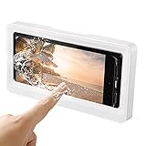 Caja para Teléfono de Ducha,Funda para Teléfono de Pared Impermeable,Pantalla Táctil para Baño Caja de Soporte para Teléfono Móvil,para Teléfonos de menos de 6.8 Pulgadas(Blanco)