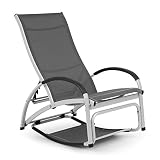 blumfeldt Beverlywood Tumbona Silla Mecedora (Hecha enteramente de Aluminio, Respaldo Regulable en 4 Posiciones, DualComfort, 70% de PVC y 30% de poliéster Comfort Mesh, Tornillos de Acero) Gris