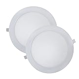 Wonderlamp W-E000045 - Pack 2 x Downlight LED extraplano redondo blanco, iluminacion 18W (1480 lm), 6000K (luz fría)